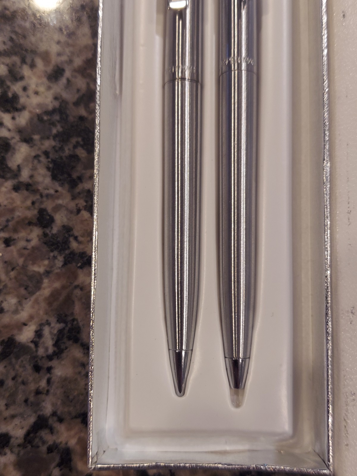 Vintage Paper Mate Double Heart Chrome Pen & Pencil Set- USA, EUC Dried Out