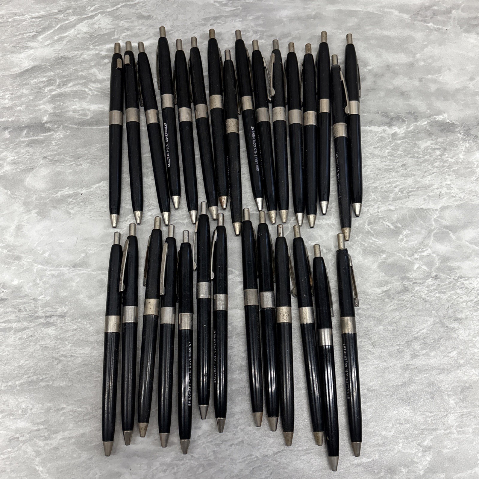 Lot 29 Vintage Skilcraft US Government Ball Pens Black Fine Retractable