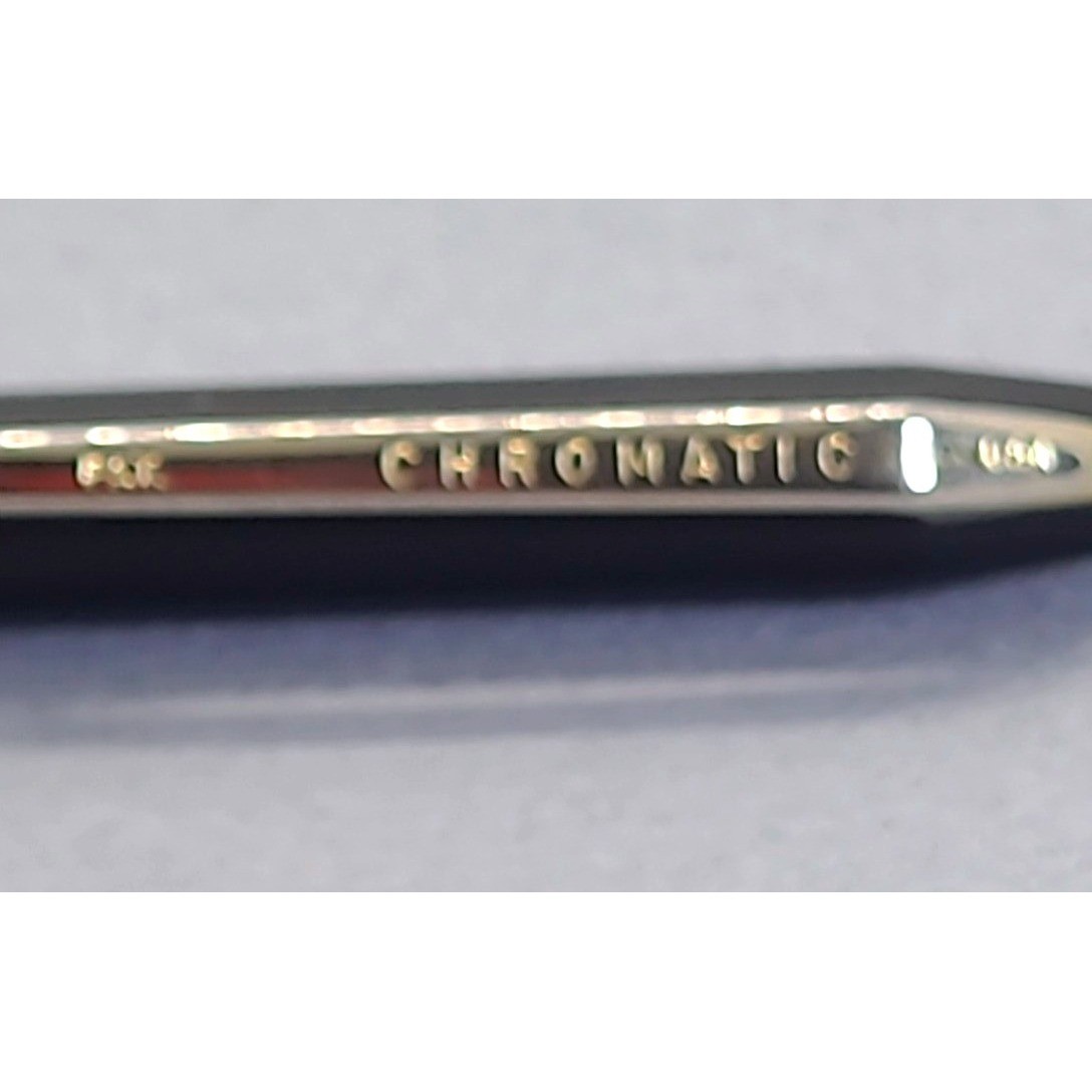 Vintage Chromatic Pen Black Matte Twist Ballpoint USA Pat Gold Trim