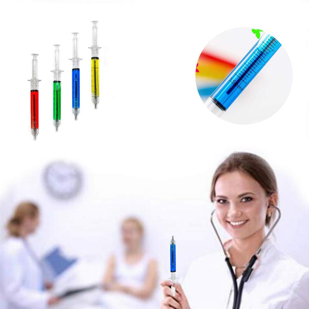 SunAngel Multi-Color Syringe Pen Black Ink Nurse Doctor Office Supplies (24)