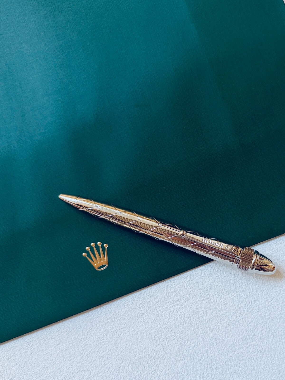 Rolex Vintage-Style Palladium-Finish Ballpoint Pen, New Boxed, Exclusive Ad Gift