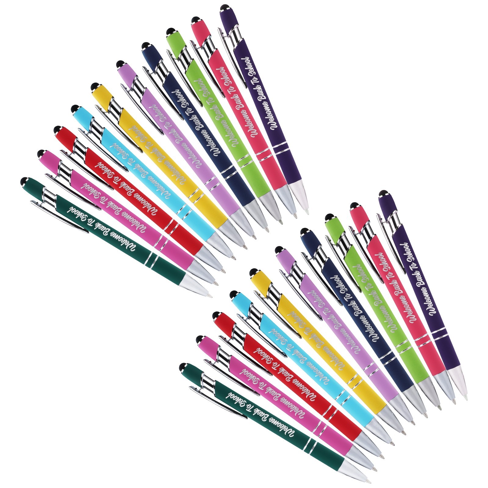20Pcs Welcome Back to School Stylus Ballpoint Pens Bulk Student Classroom Gift