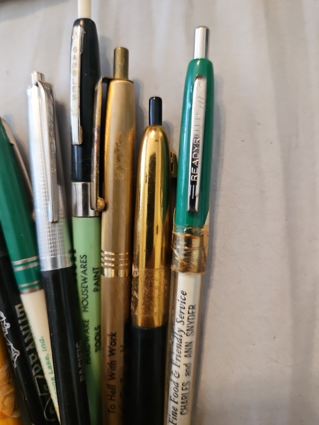 Lot of 15 Vintage Advertising Ballpoint Pens Branded Rare+ Bic Clic