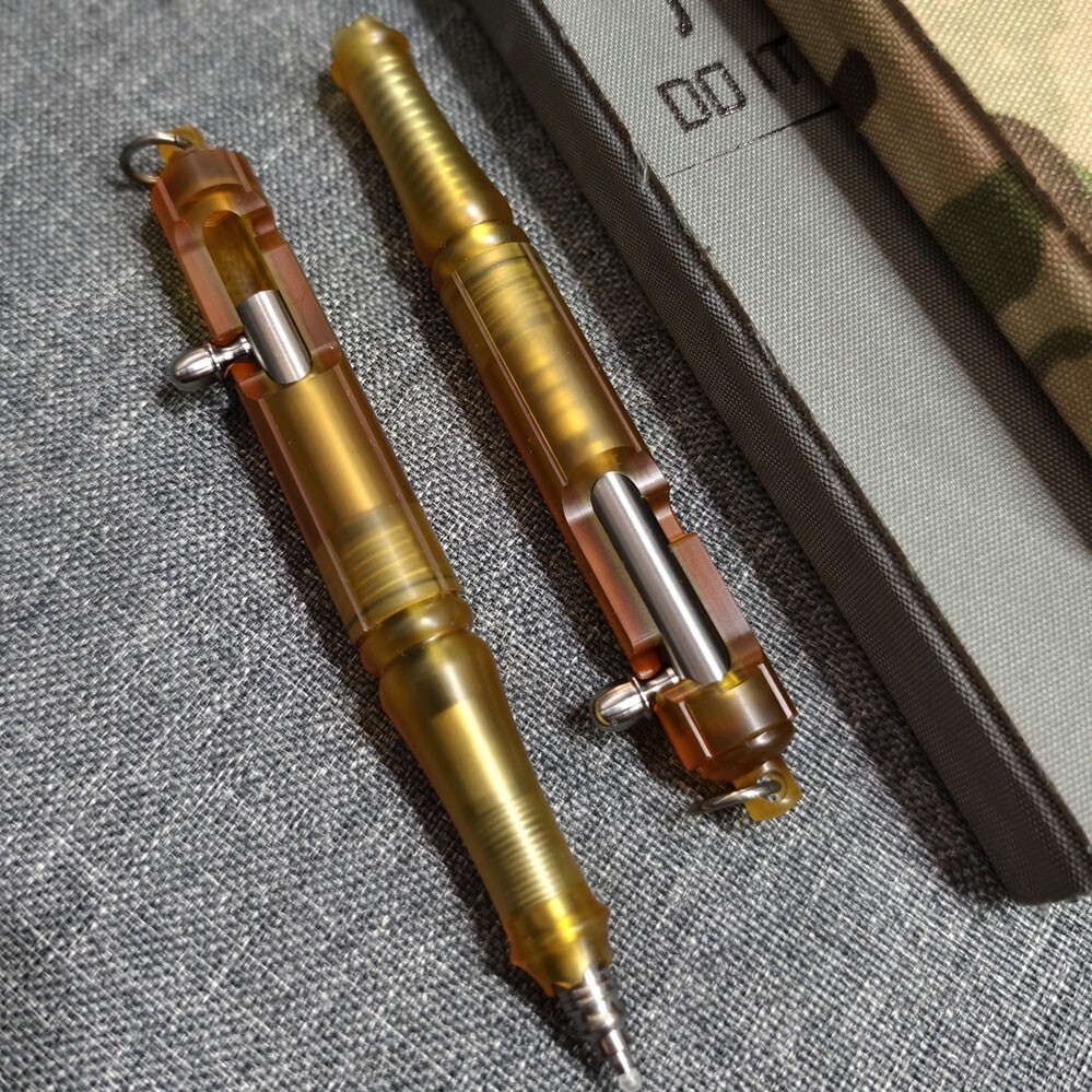 Ultem PEI+Titanium Keychain Ball Pen EDC Mechanical Pen Office Signature Pen 1pc