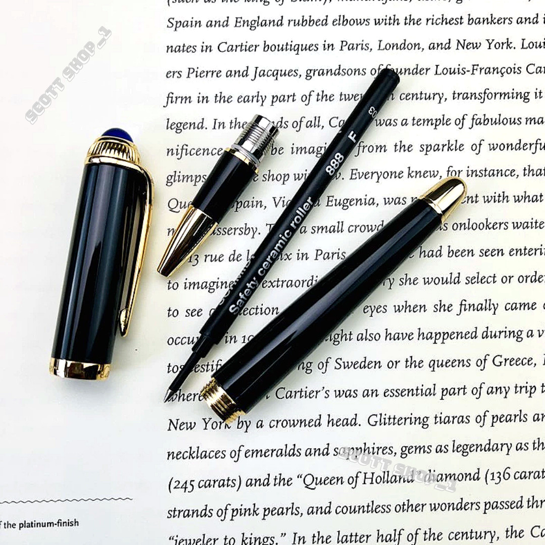CARTIER Black Gold Composite Rollerball Pen Executive AD VIP Gift Rare