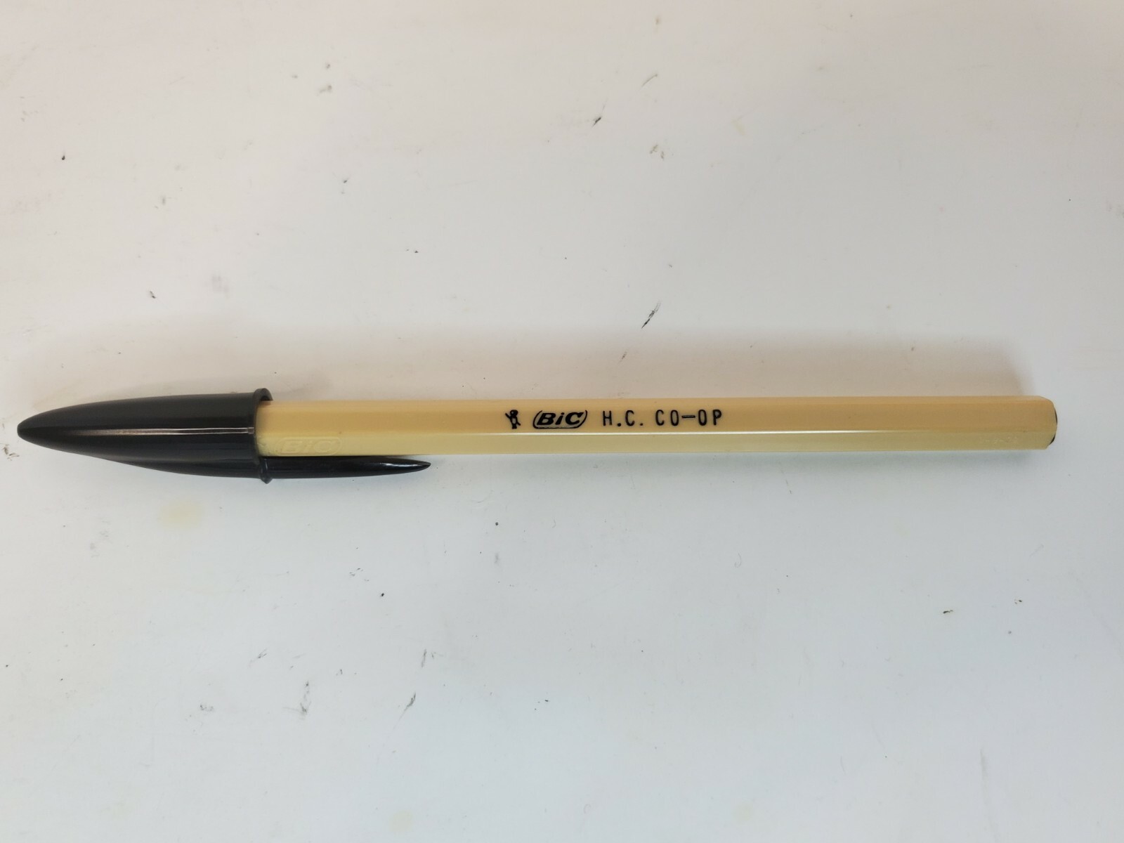 Vintage BIC Black Ball Point Pen H.C Co-Op Advertising Dried Out Ink Non-Working