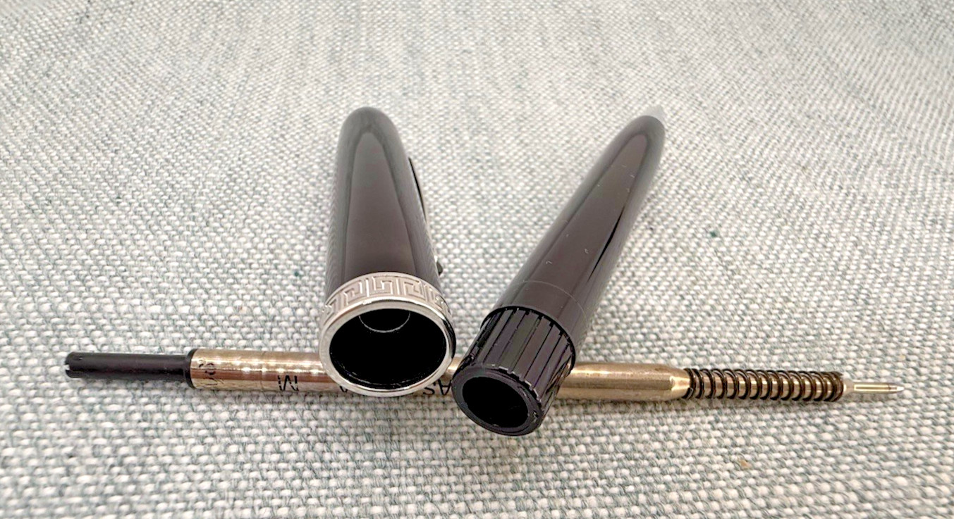 OMAS Ogiva Ballpoint Pen Nera (black) with Chrome Trim and matching gem Boxed