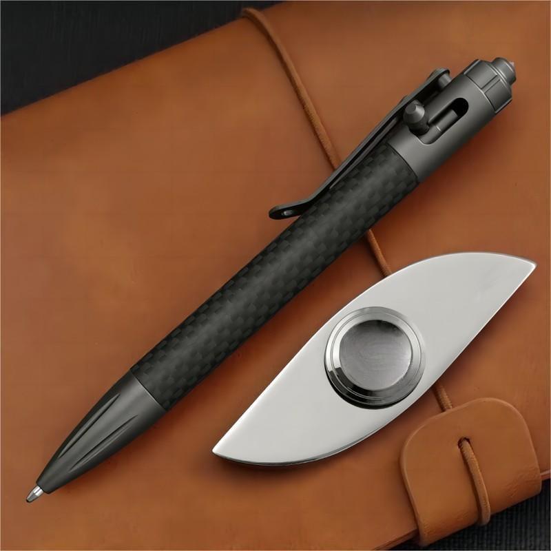 Titanium Carbon Fiber Ballpoint Pen Bolt Action Signing Writing Pocket Pen EDC