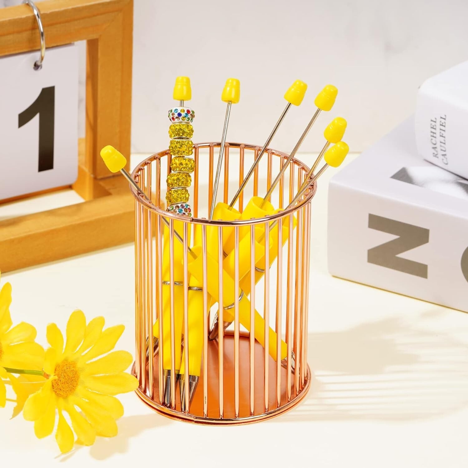 Versatile Yellow Bead Pens – Smooth DIY Writing Instruments for Creative Gifting