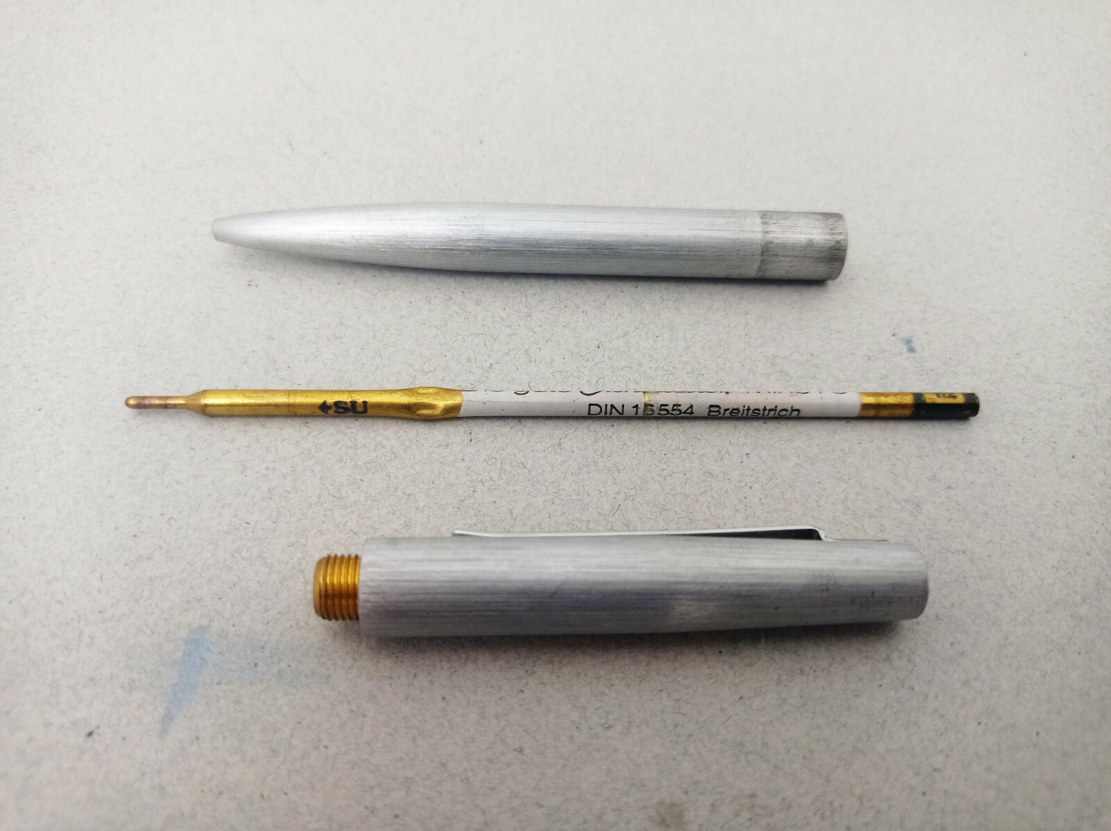 FEND MATTE BRUSHED STEEL BALLPOINT PEN EXCELLENT VINTAGE RARE