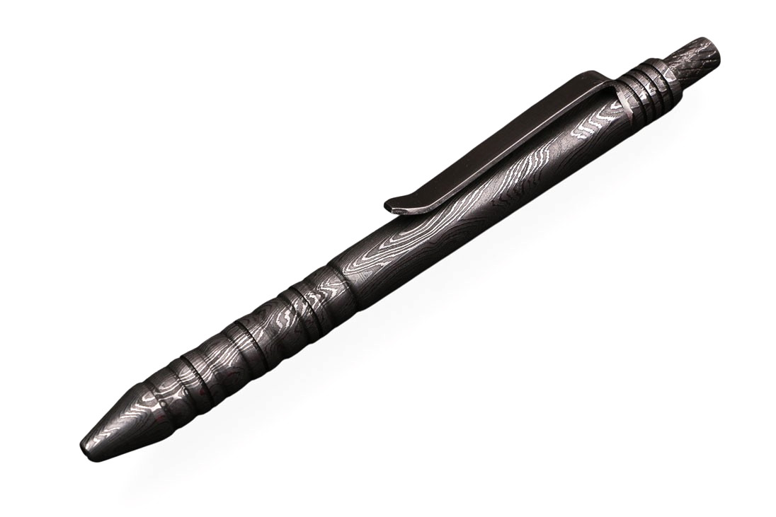 Damascus Steel Metal Ballpoint Pen Silver 137mm 70g Stationary Gift w/Box