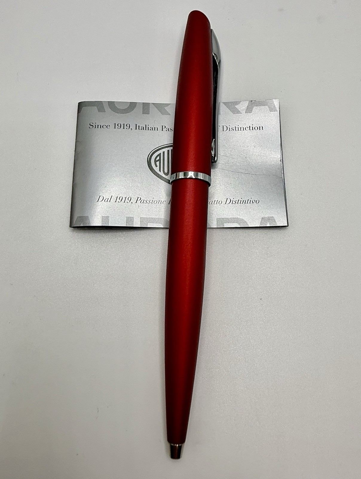 Aurora E31 Ballpoint Pen Matte Red Barrel, Needs Ink Made In Italy