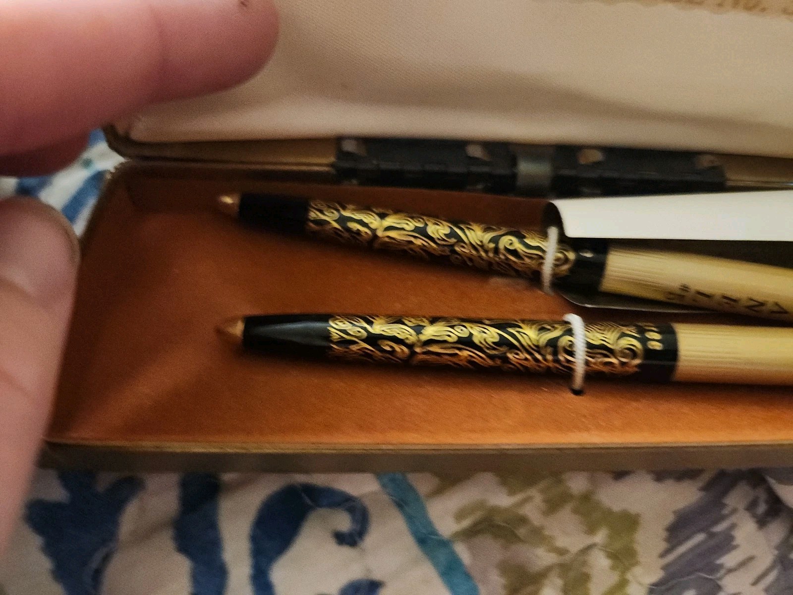 Vintage Set Of Ballpoint Pens Arpege Chanel No 5 14kt Gold Exclusive Design.