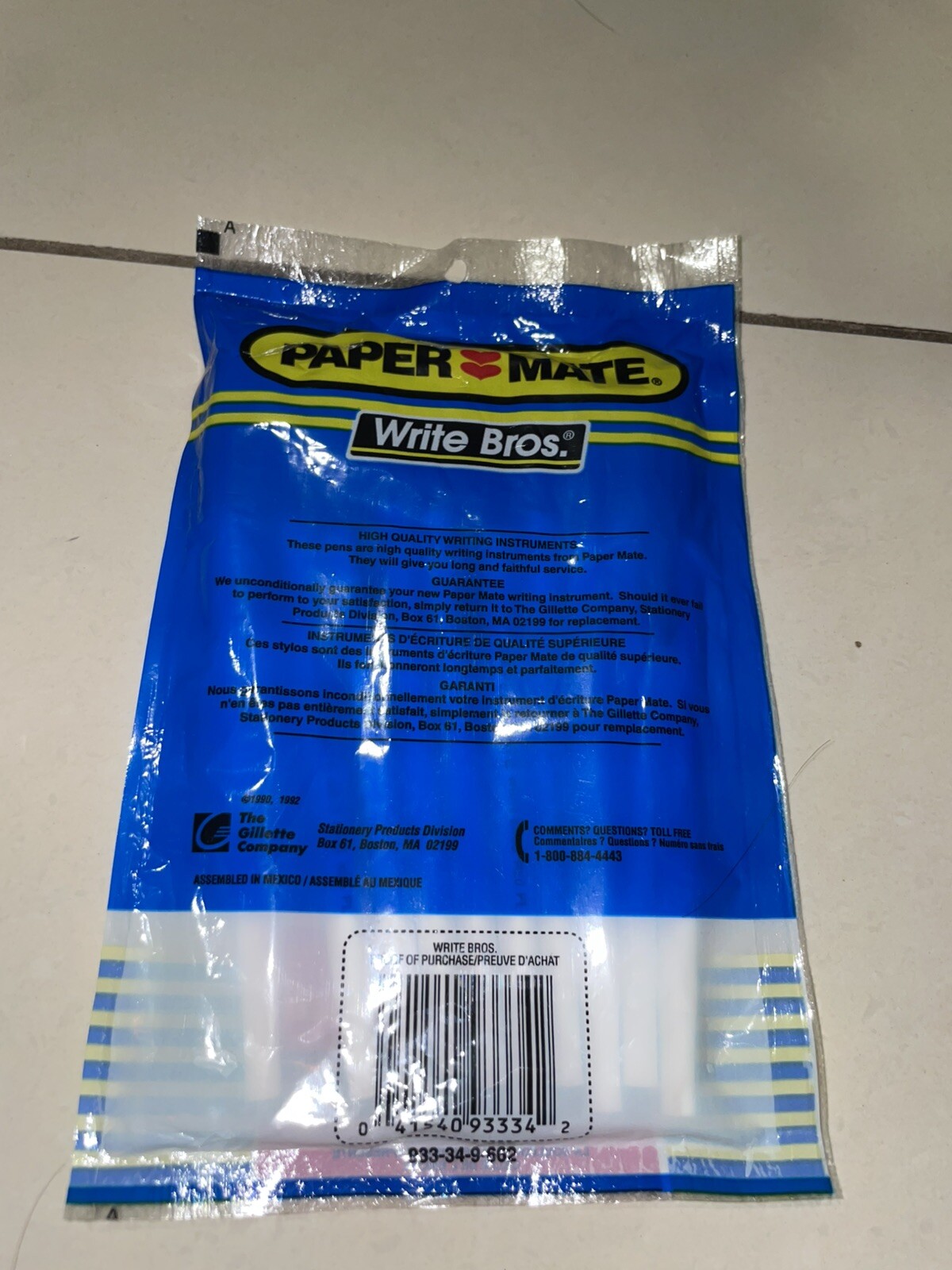 Vintage 1990’s Paper Mate Write Bros Black Bal Pens Medium Pack/10 USA NIP New