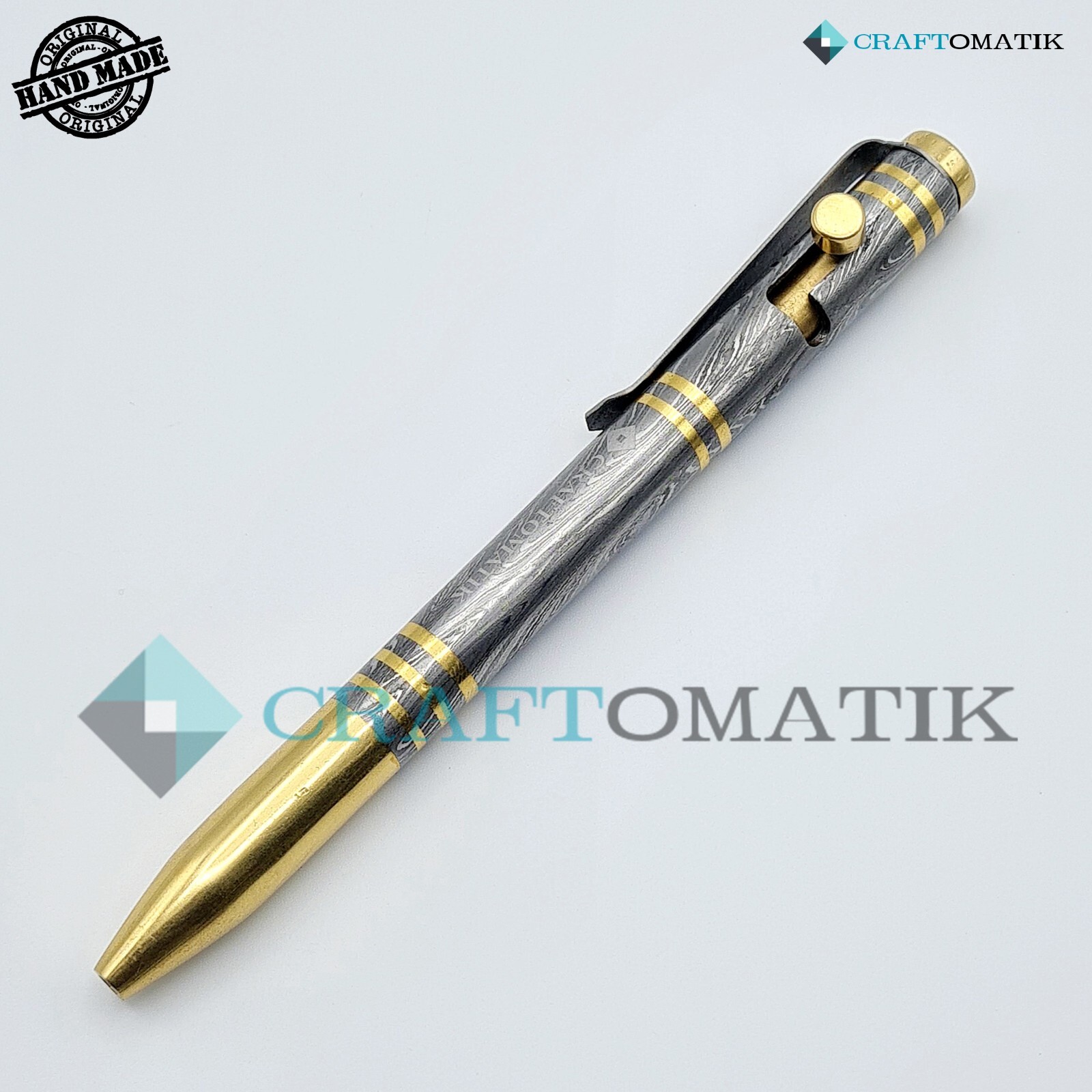 Damask Steel Ballpoint Gift Set Handmade Damascus Pen Set DP04