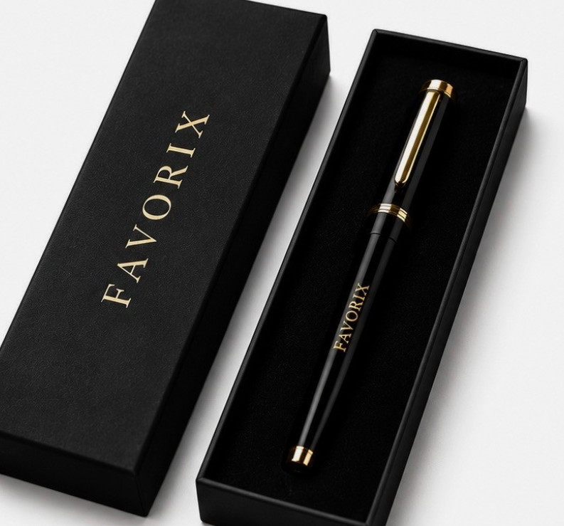 Luxury Metal Gel Pen Black Ink Gift Box Premium Writing Favorix Pen
