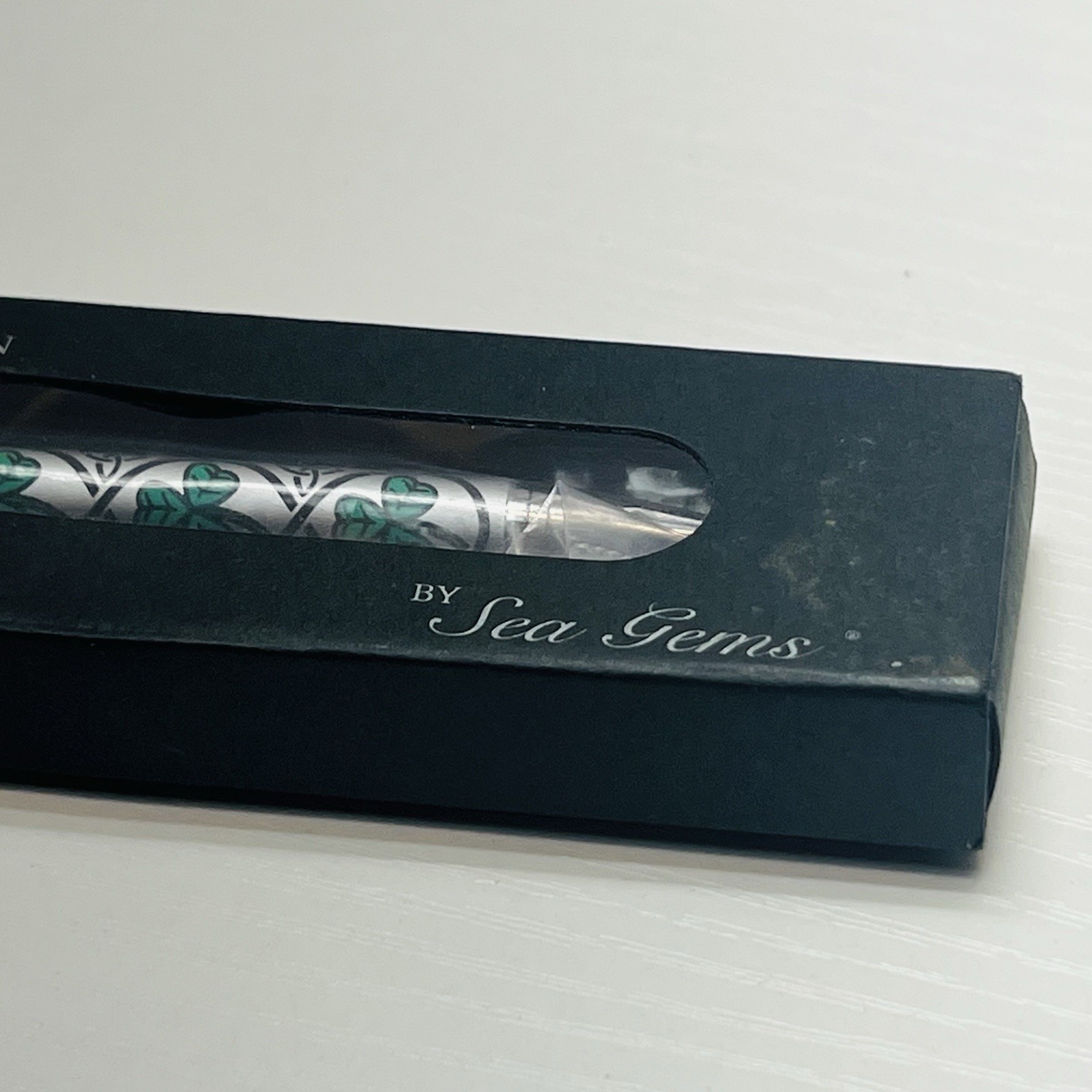 Celtic Lands Collection 3 Leaf Clover Pen By Sea Gems Silver Metal W/ Box TESTED