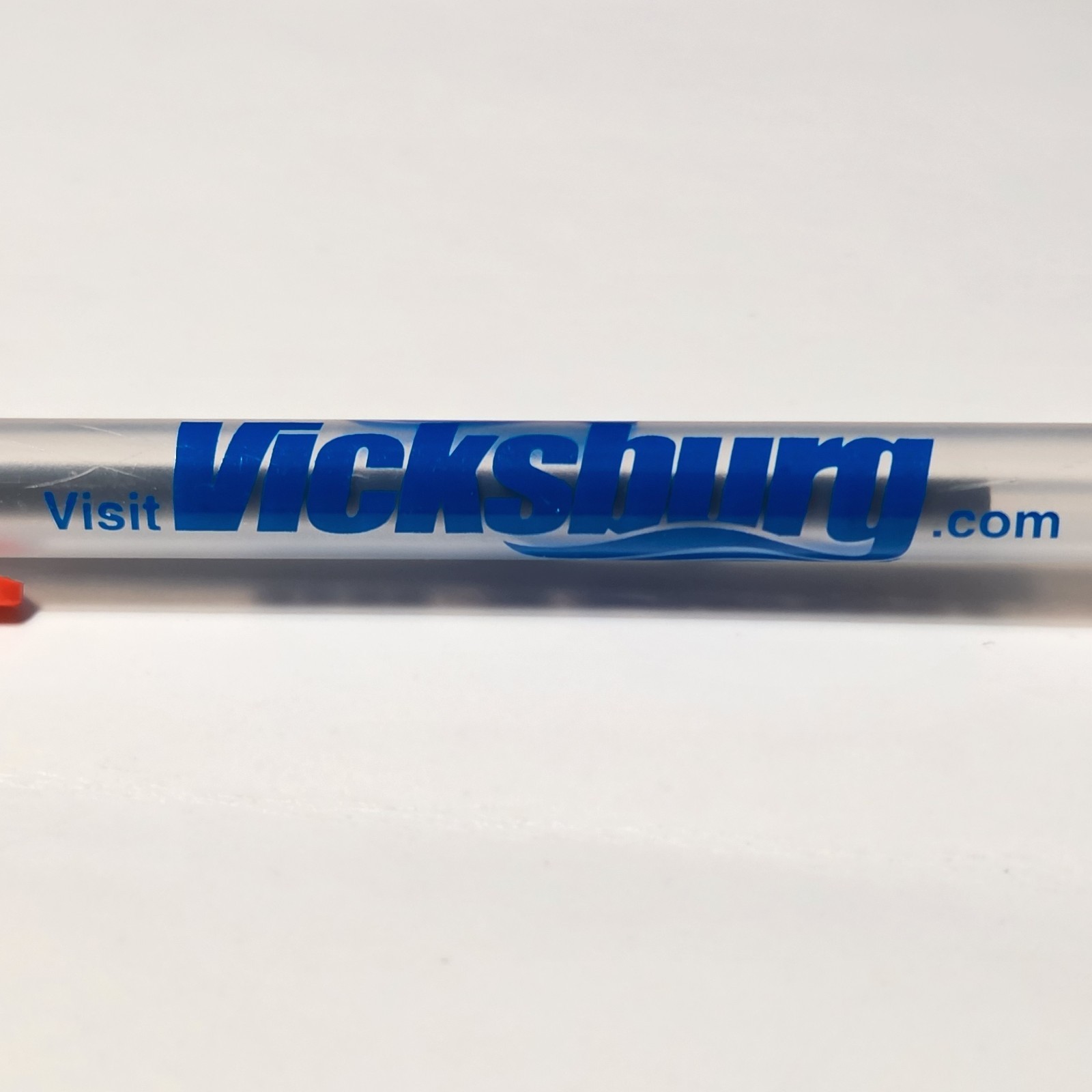 Vintage Bic Stick Ice F-27 Translucent Ballpoint Pen Advertising Vicksburg MS