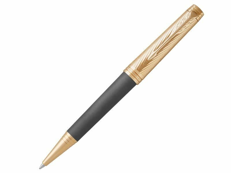 Parker Premier Deluxe Storm Grey and Gold Ballpoint Pen (1931440)