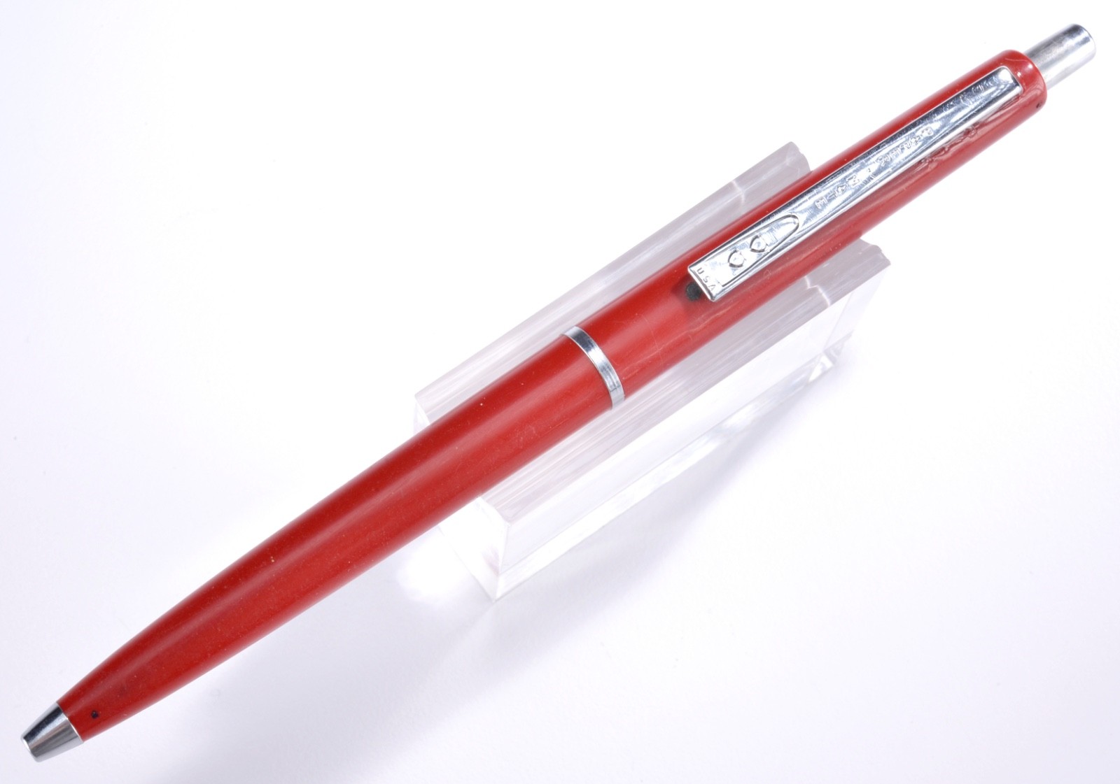 Vintage (c1966) Paper-Mate Chrome & Red Ballpoint Pen – Mid-Century Modern #37