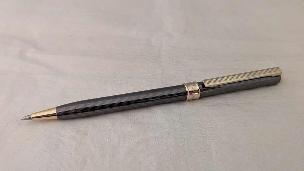 Giovanni Valentino Ballpoint Pen Gold Trim Patterned Barrel with Box