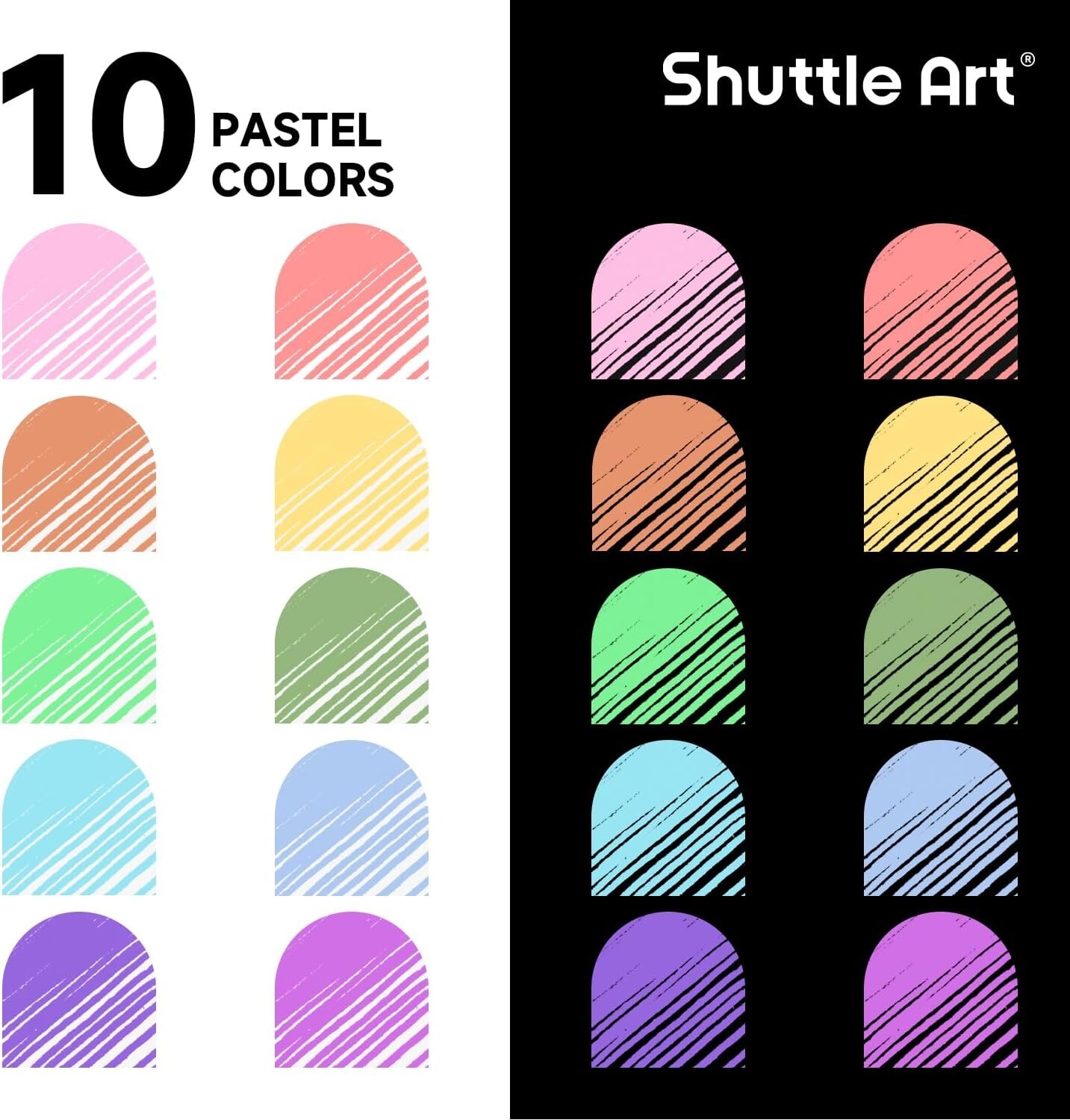 10 Versatile Pastel Ink Pens with Durable Clips – Ideal for Writing & Sketching