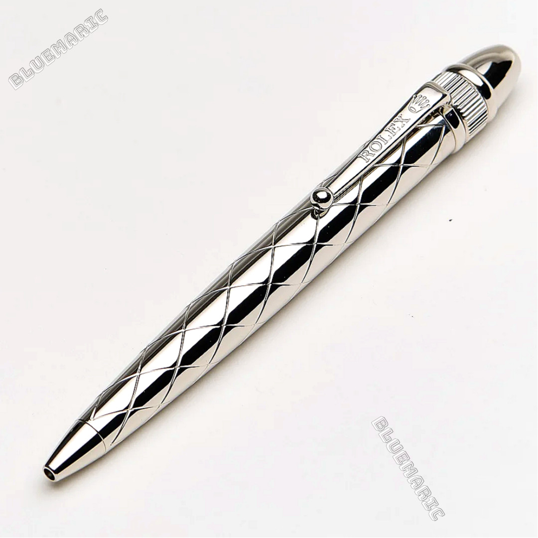 Rolex Vintage-Style Palladium-Finish Ballpoint Pen, New in Box, Luxury Ad Gift