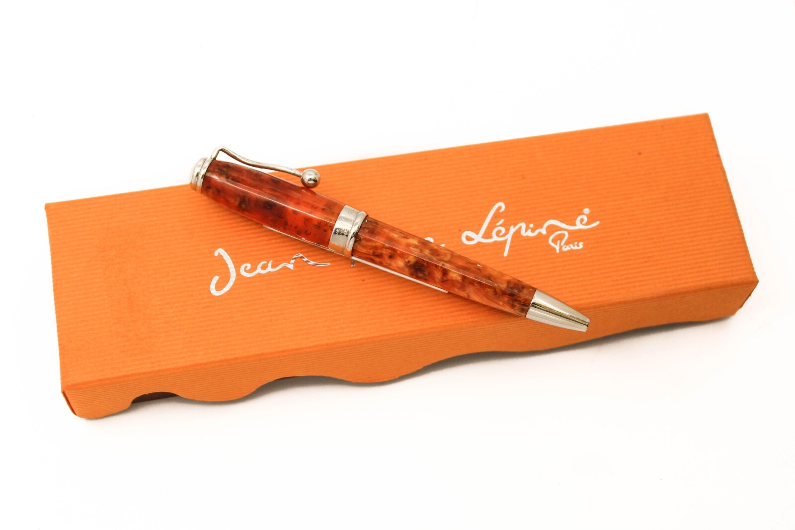 Jean Pierre Lepine Indigo Murano Orange Mini Ballpoint Pen – Floor Model