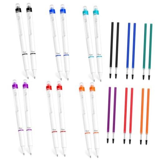 Erasable Gel Pens, 0.7mm Retractable Colored 1 Count (Pack of 12) Multicolor