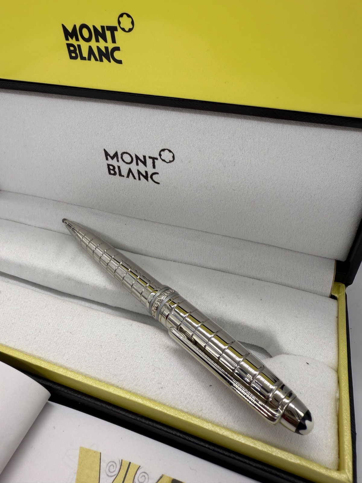 Montblanc Meisterstuck Legrand Solitaire Platinum Plated Faced Ballpoint Pen