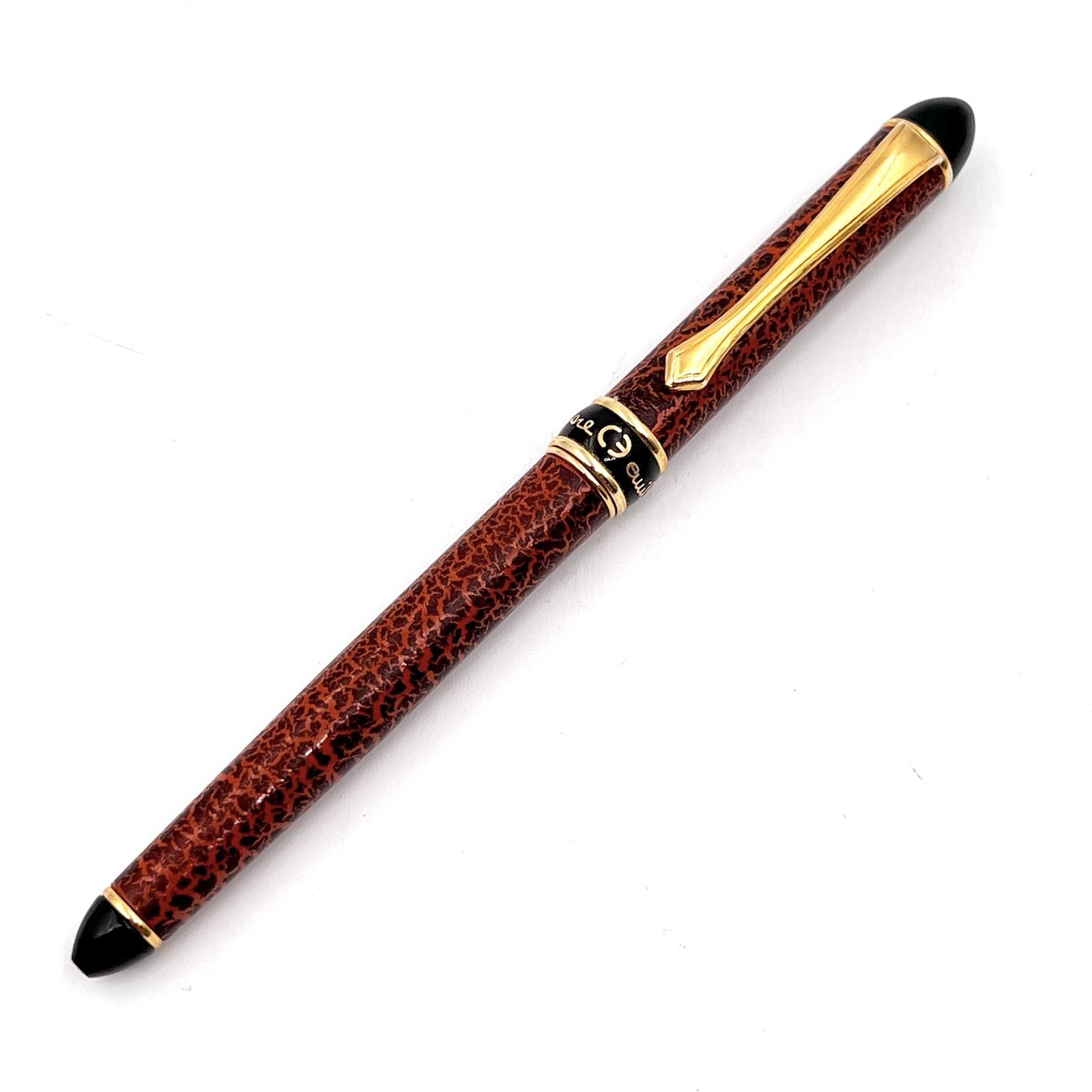 VTG Cesare Emiliano Italy Veined Red-Orange/Brown Ballpoint Pen