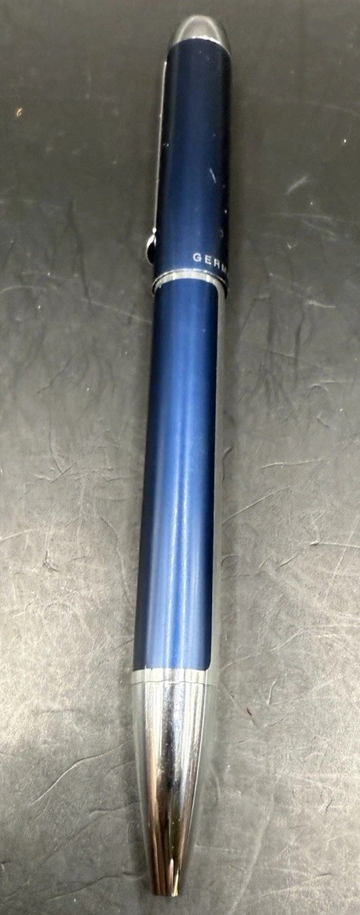 Pelikan Pura K40 Blue & Silver Ballpoint Pen Made In Germany Needs Ink Refill