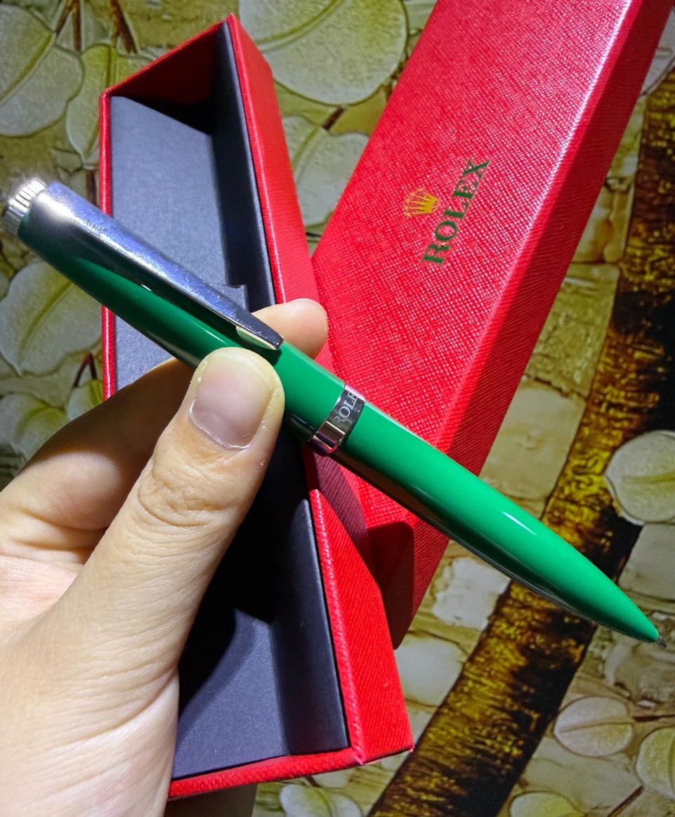 Rolex Emerald Green Twist Ballpoint Pen New with Box VIP Gift