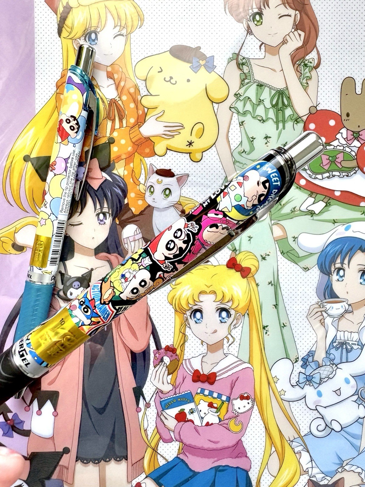 Made in Japan Crayon Shin-chan Gel Pens – Party & Characters Design Black & Blue