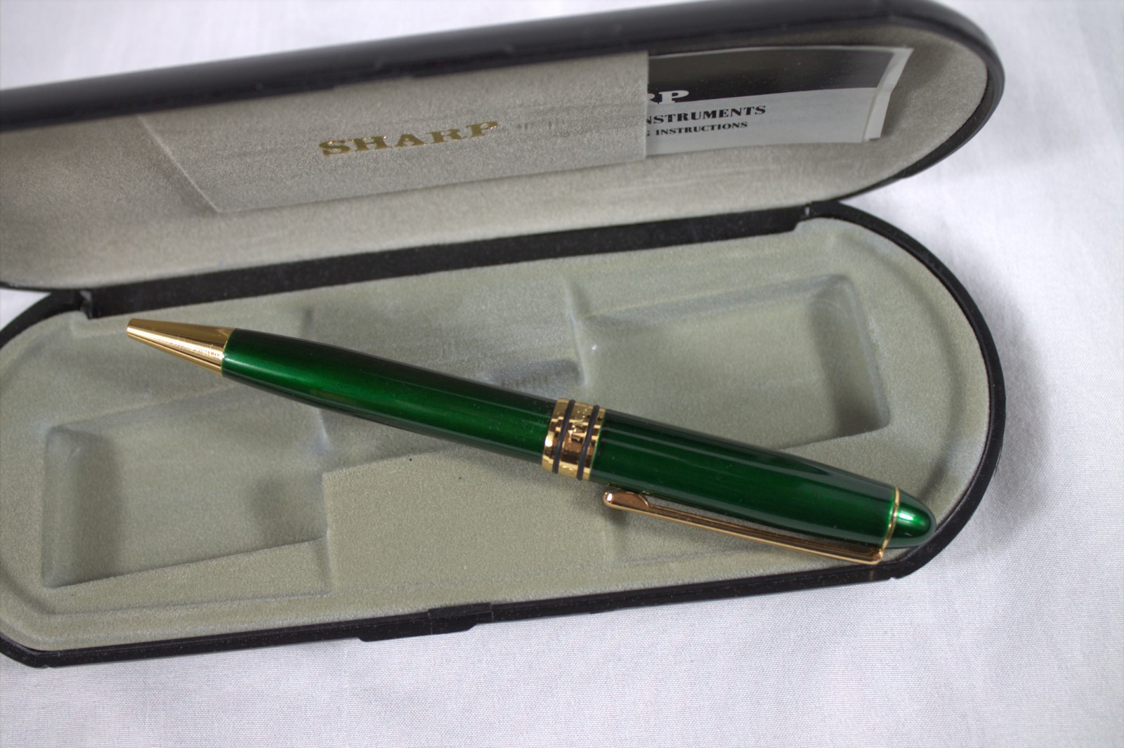 Vintage Sharp International Green enamel Gold Accent Twist Writing Pen