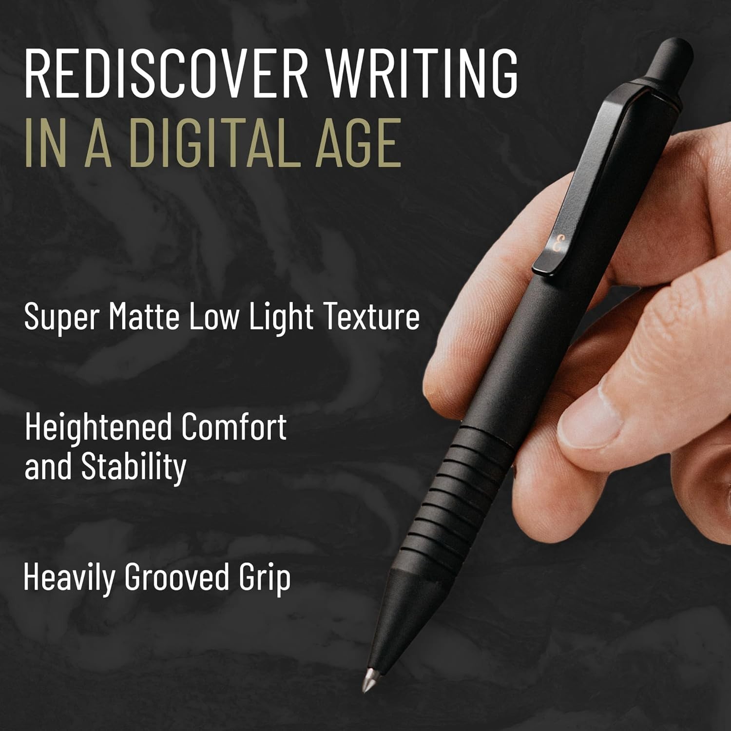 Super Matte Mini Click Pen – Black | Compact Refillable 0.7mm Ballpoint Pen w…