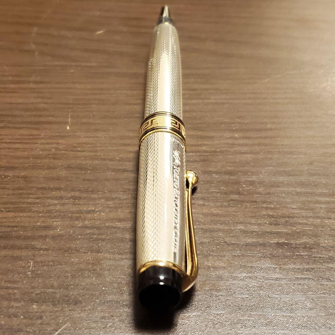 AURORA Optima Solid Silver Ballpoint Pen Sterling Silver K18