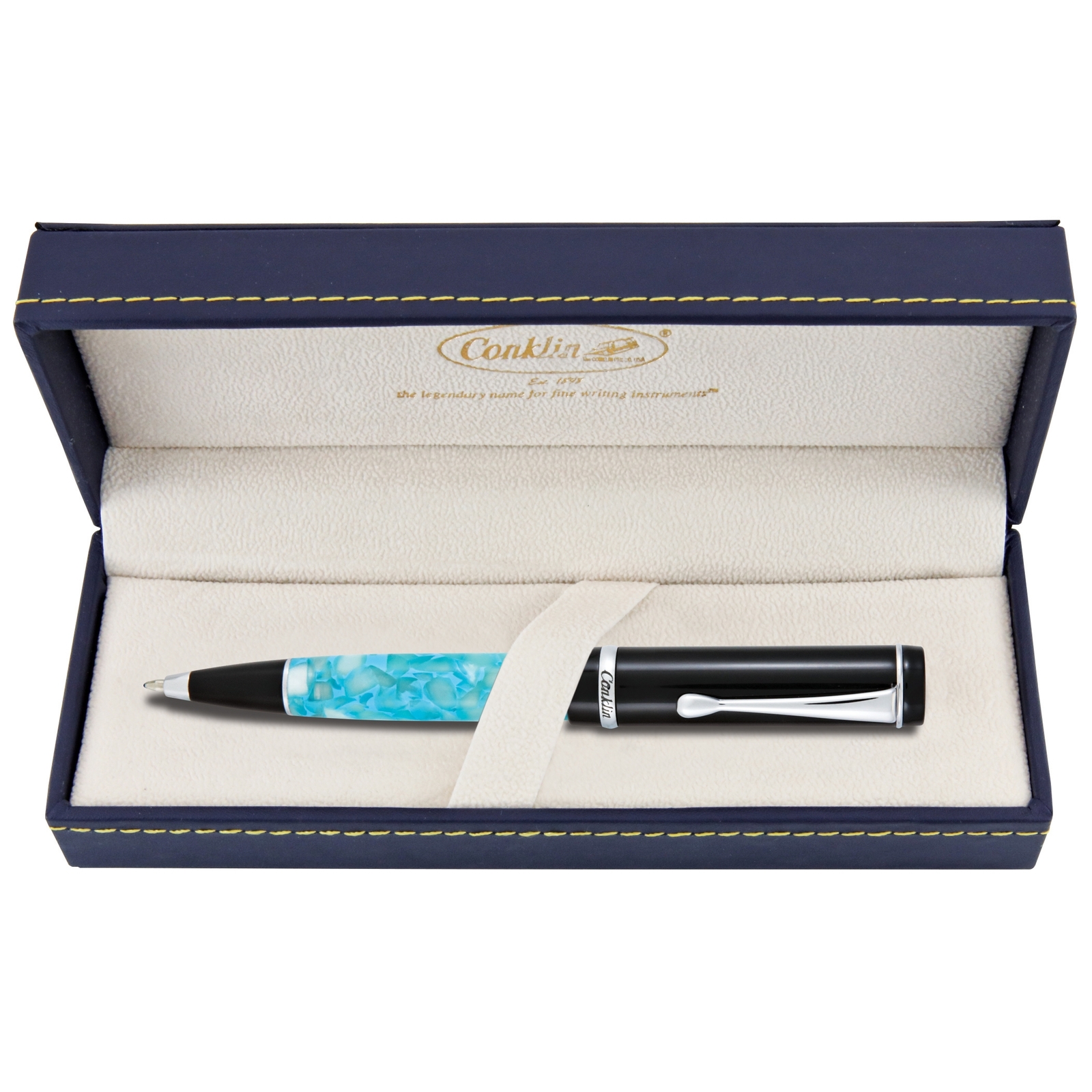 Conklin Duragraph Ballpoint Pen – Turquoise Nights, With Fine Tip (CK45345)