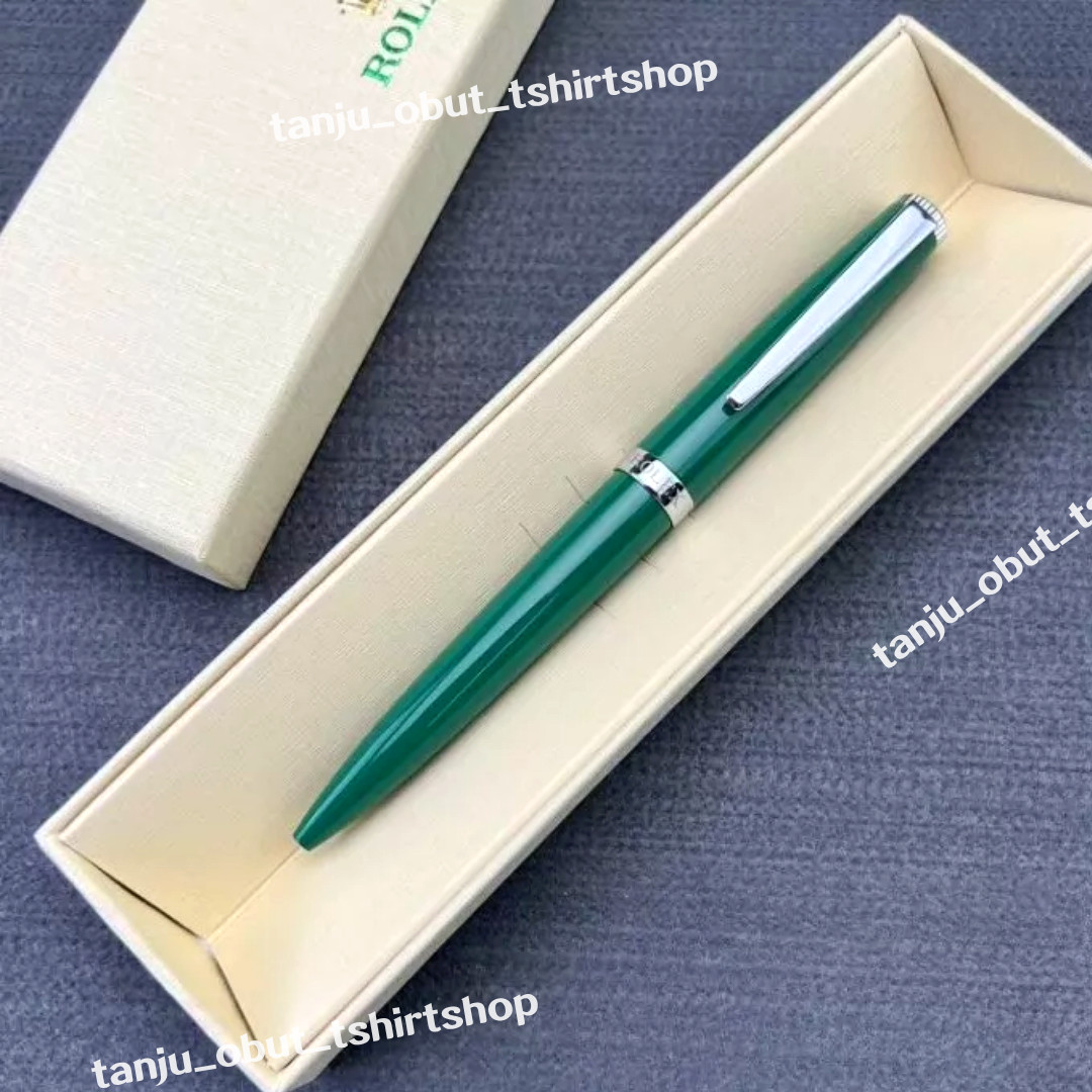 Bid Rolex Green & Silver Ballpoint Pen Executive VIP Gift Rare Collectible