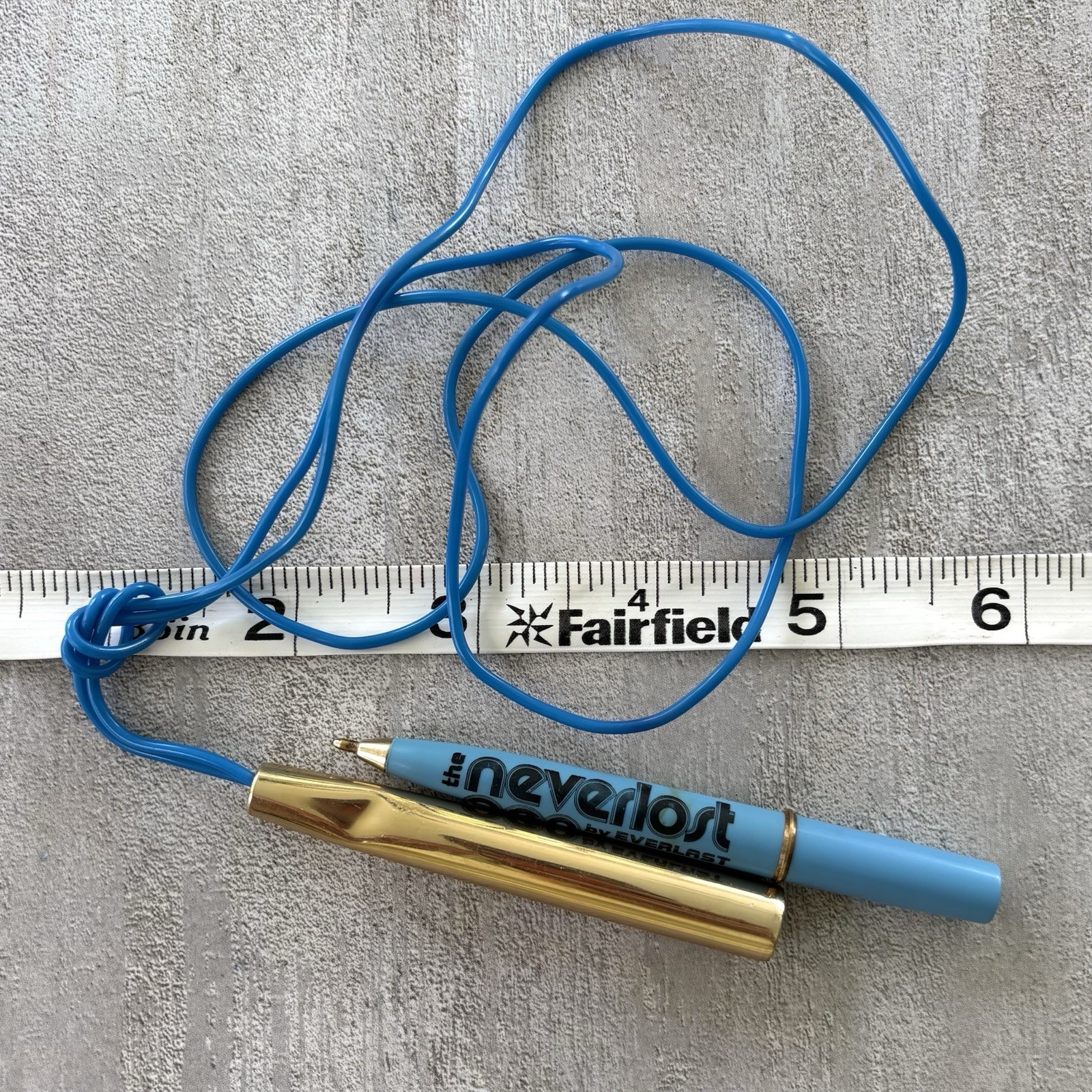 Rare Vintage “Neverlost” by Everlast Blue Lanyard Pen Salesman Sample ~Dry Ink~