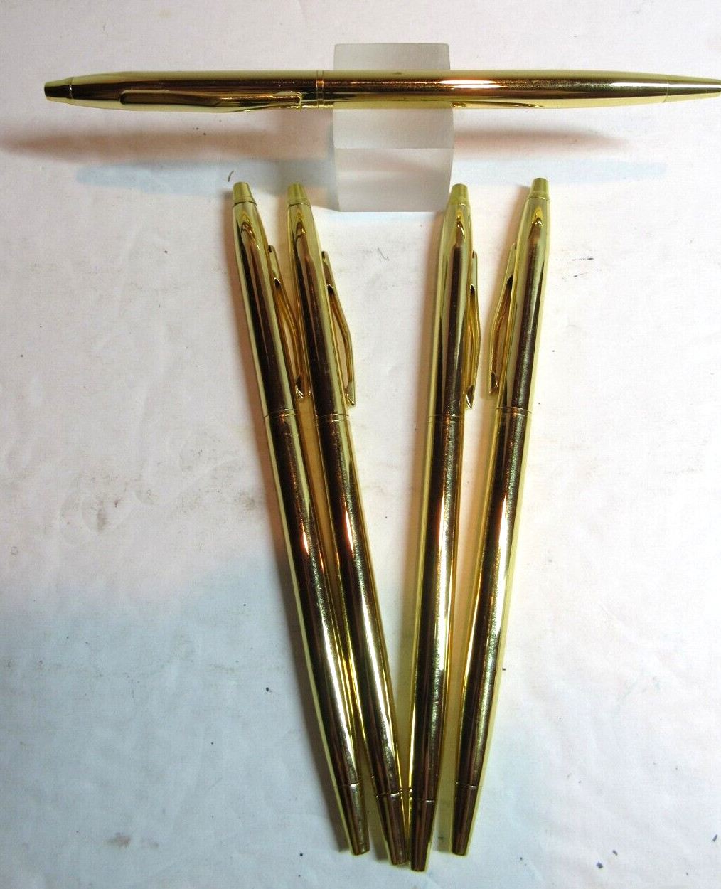 LOT OF 5 TERZETTI «SLIM» PLUS GOLD/GT BALLPOINT PENS-UNIFORM PEN-USA SELLER