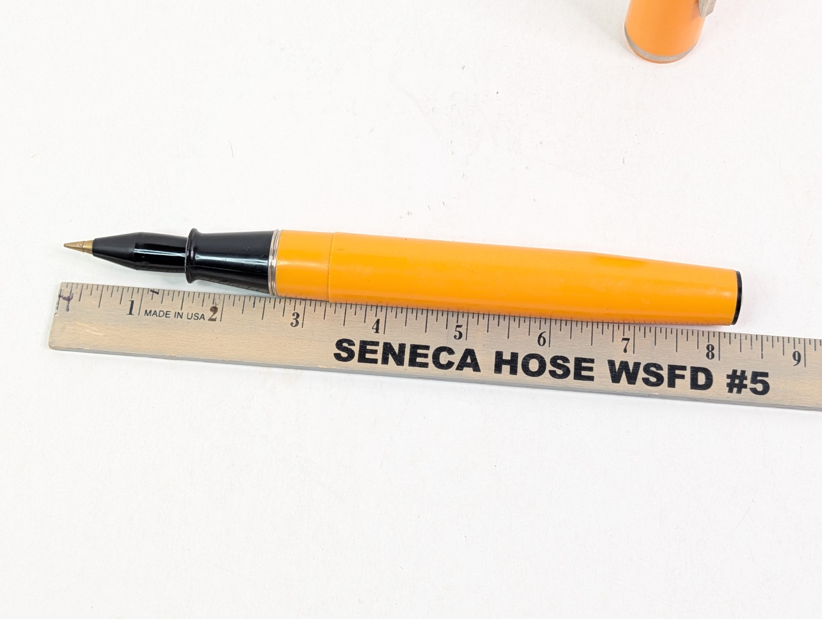 Large Oversized Jumbo 9″ Orange Ball Point Pen Novelty Gag Office Italy Vintage