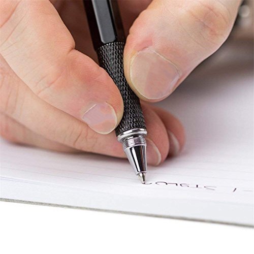 Multifunction Tool Pen, 6 in 1 Tool with Ballpoint Pen, Touch Black + 2×refills