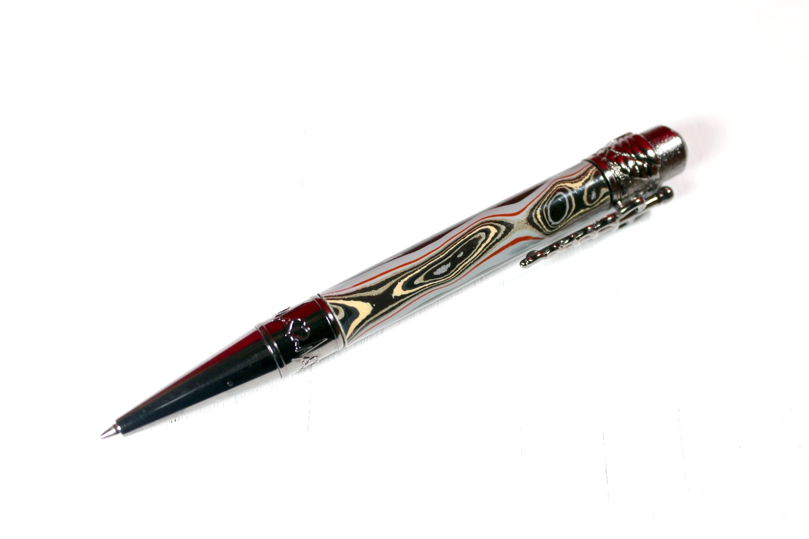 Fordite Pen -Military Fordite – Medical Themed – Gun Metal (P-034)