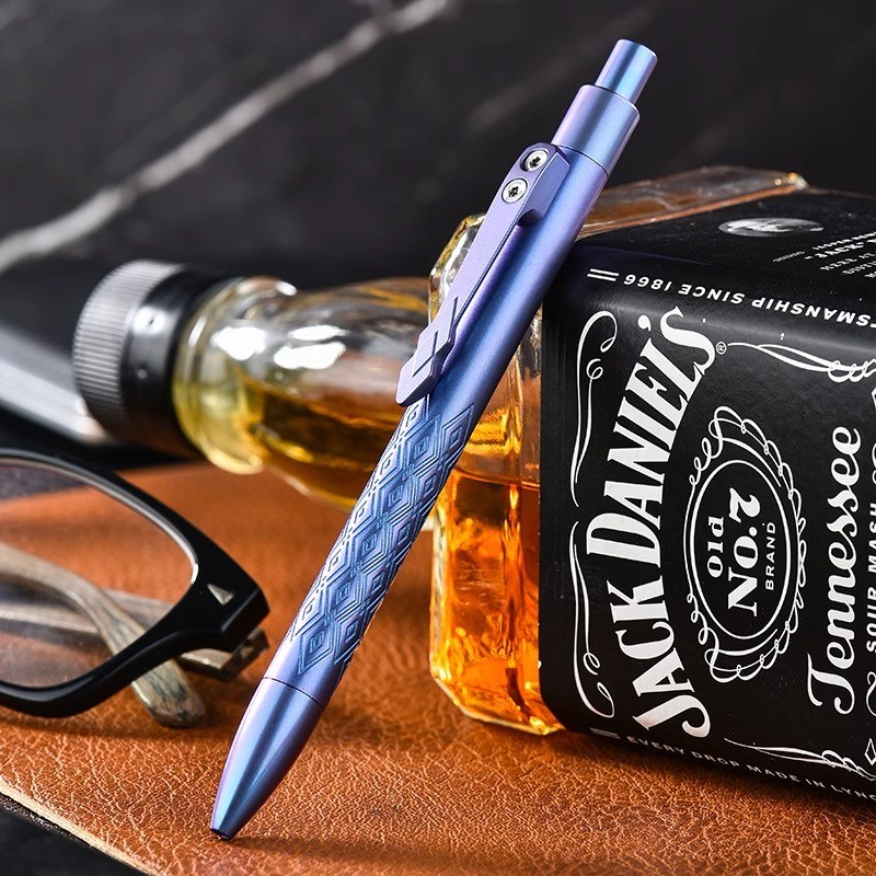 Titanium Alloy Ballpoint Pen EDC Pocket Signature Writing Pen Business Office