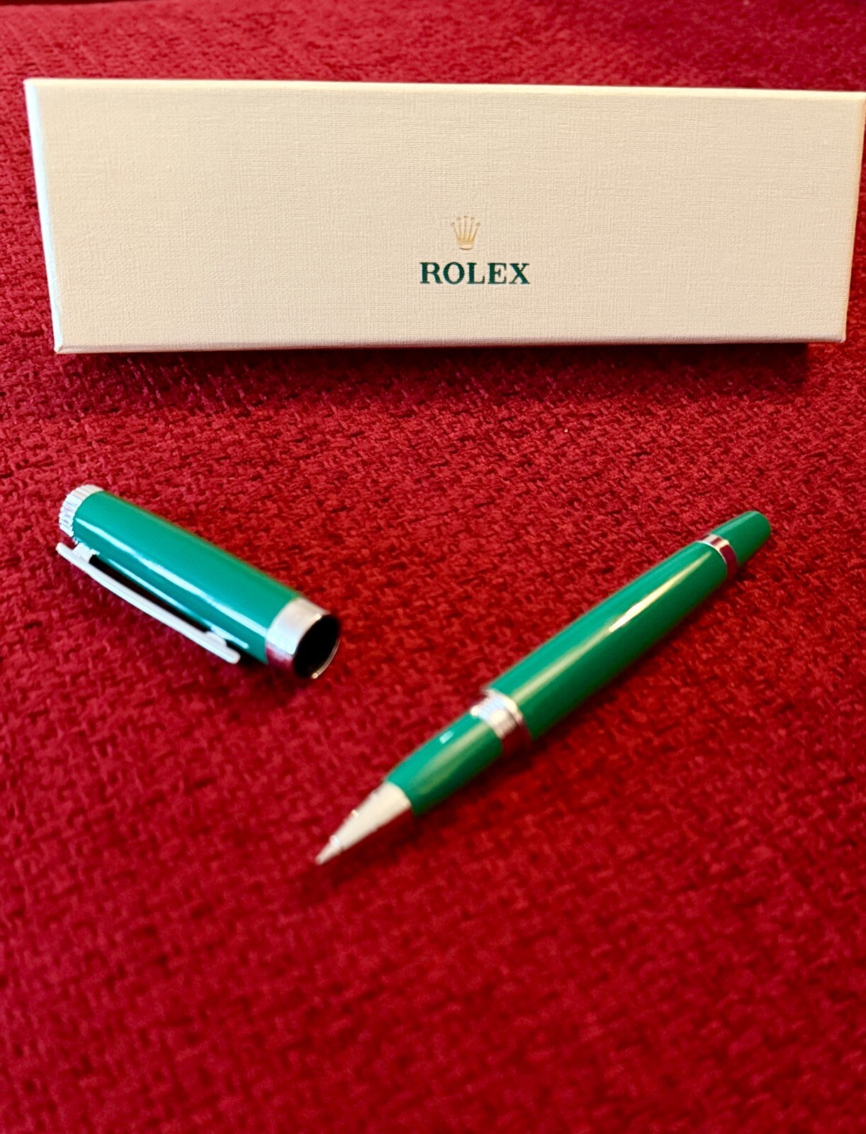 Rolex AD VIP GIFT Emerald Executive Green Rollerball Pen, New In Box, Refillable