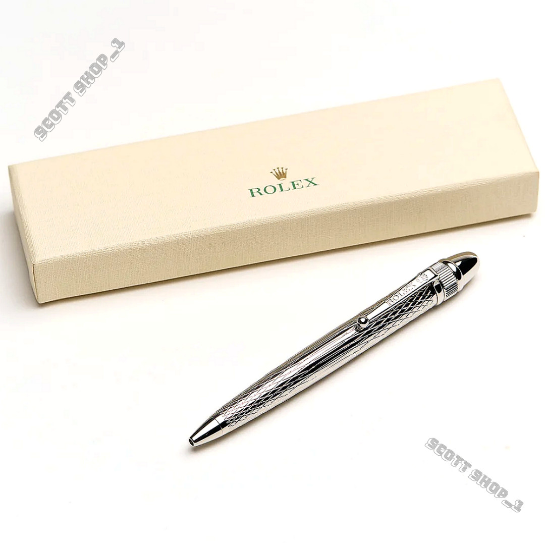 ROLEX Elegant Silver Ballpoint Pen Luxury Gift Box VIP Executive Pen AD VIP Gift