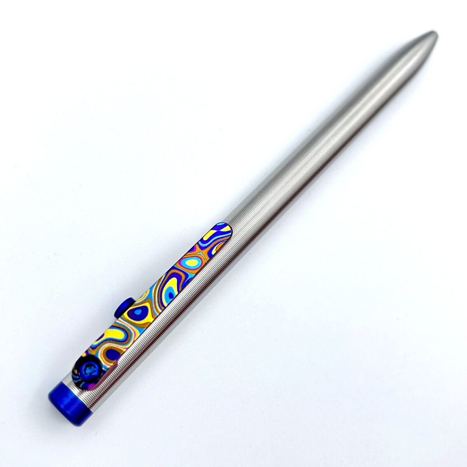 Tactile Turn – Titanium Slim Bolt Action Standard Size Pen Custom Ripple Clip