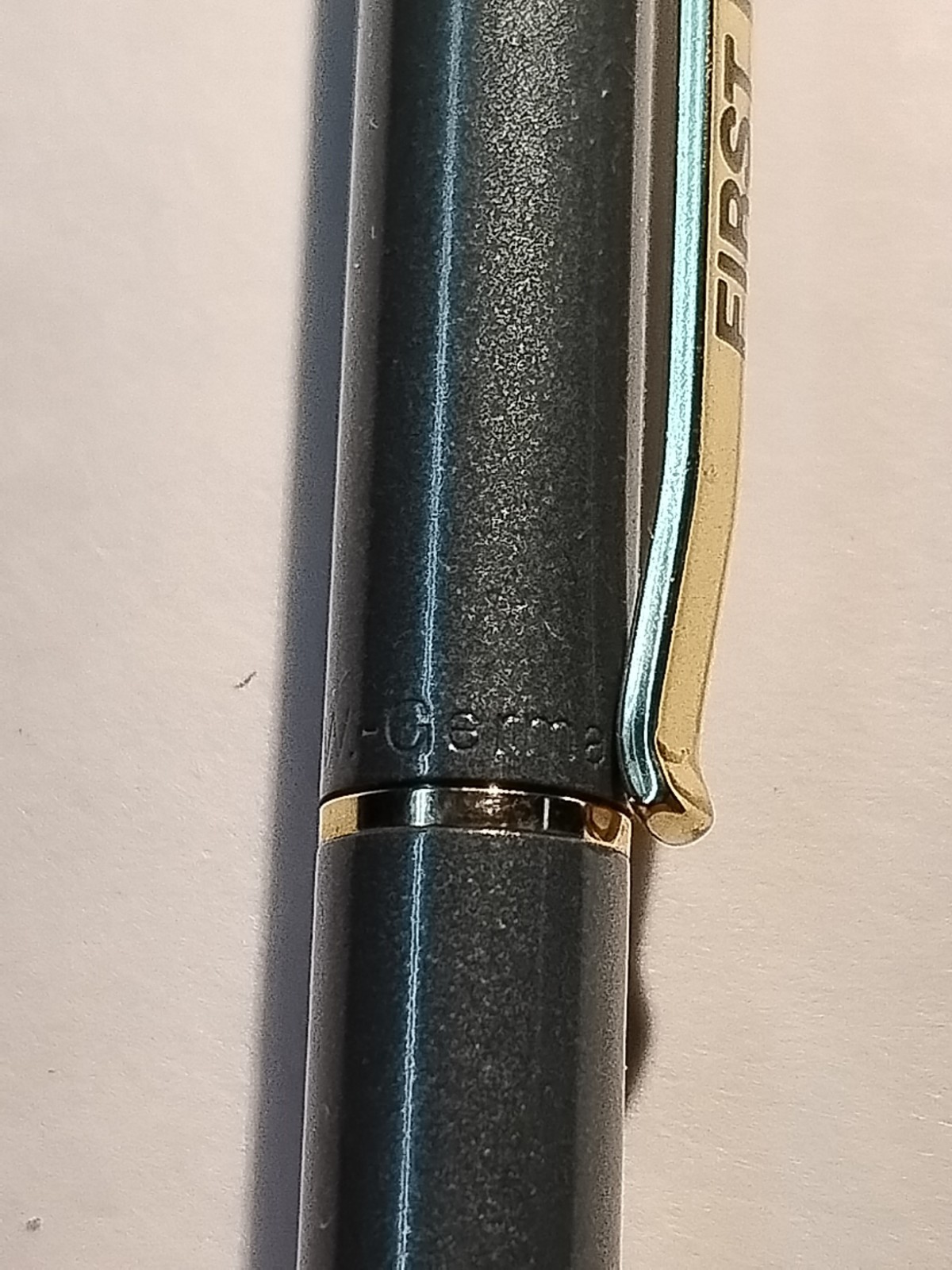 VTG Elysee Ballpoint Pen-Grey-personalized & Frist Federal Stamp-Made Germany#88