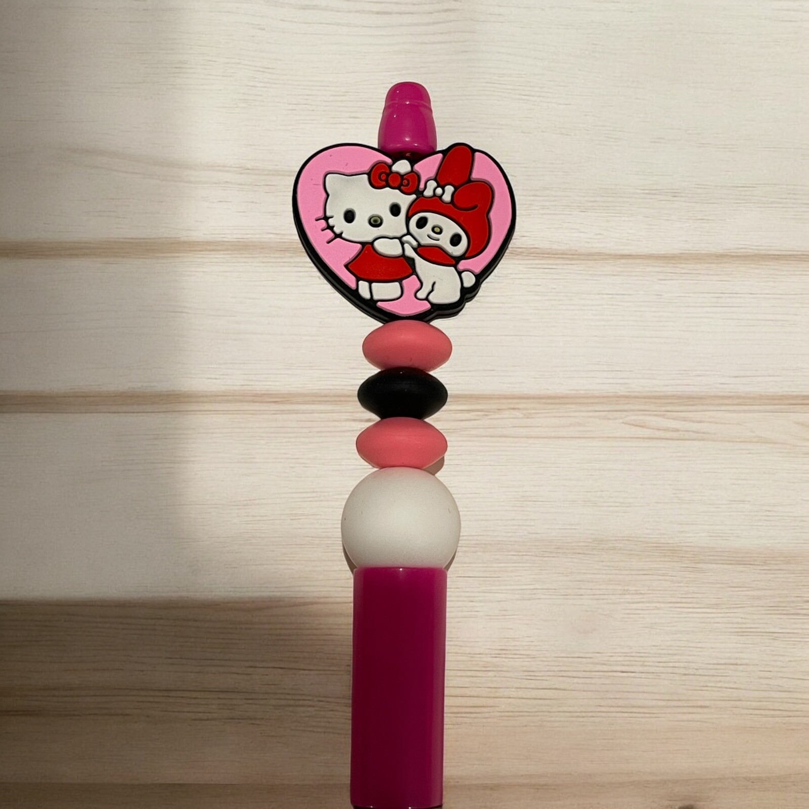 Bundle: Fun Hand Beaded Hello Kitty Pen & Key Chain